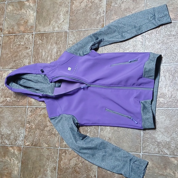 Outfitter Trading Co Jackets & Blazers - Outfitter Trading Co. Purple and Gray Hooded Performance Jacket Size Small
